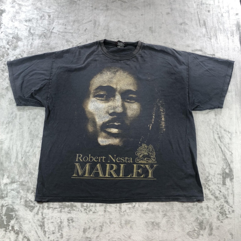 Vintage Bob Marley Shirt Mens 2XL Black Robert Nesta Graphic Tee Zion Rootswear